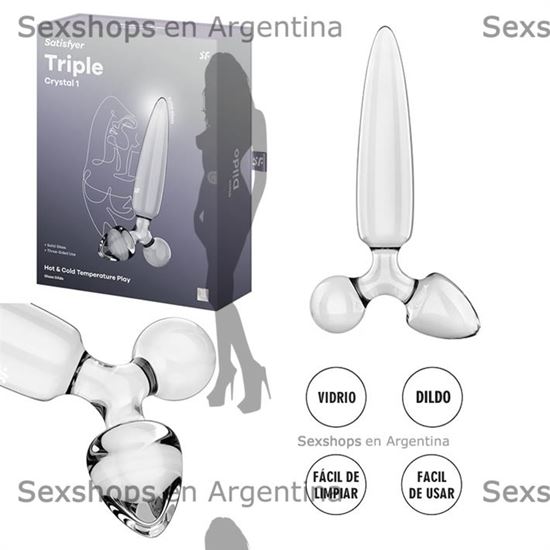 Triple Crystal 1 Dildo y plug de cristal